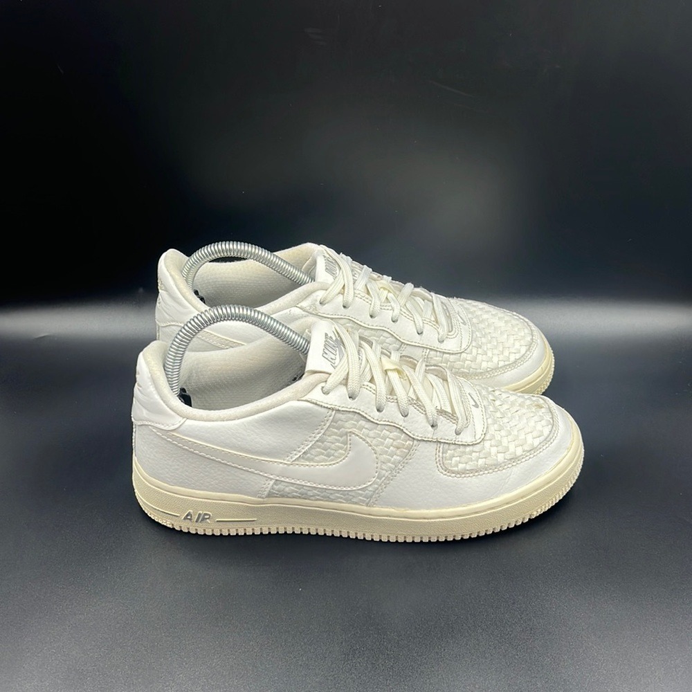 Nike Air Force 1 Low LV8 Woven White Shoes 820438-105 Men's Sz 7 Womens Sz 8.5
